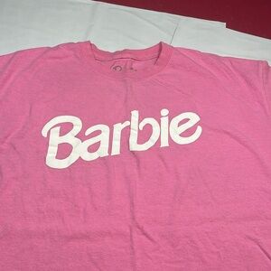 BARBIE pink T-shirt 1XL women’s plus Mattel short sleeved cotton top girlie doll